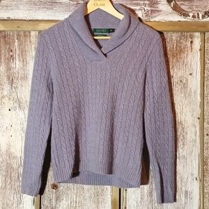 Lauren Ralph Lauren Purple V-Neck Sweater